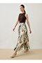 Chiffon Green Leaf Patterned Skirt - Patterned - - 2