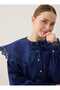 Lace Detailed Bebeyakalı Poplin Tunic - Navy Blue - Refka - 4