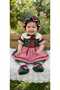 Baby Girl Fairy Tale Special Model Red Gingham Green Photo Shoot Dress + Hat + Shoes Set - 4
