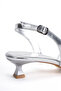 Women's Open Back Casual Low Heel Shoes Silver - 4