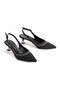 Women's Black Style Heeled Evening Dress Shoes with Gold Studs - 4