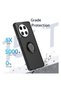 Tecno Camon 30 Cl6 Compatible Case with Ring Stand Extra Shock Protection Hard Silicone Cover - Black - 2