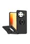 Tecno Spark 20 Pro Plus Compatible Case with Ring Stand Extra Protection Hard Silicone Cover - Black