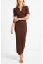 Women's Polo Collar Button Detail Camisole Viscose Knitwear Dress 12438 - 2