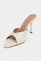 Rodi Beige Matte Pointed Toe Women's Thin Heeled Slippers - 6