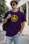 Smile Headphones Printed Unisex Oversize T-Shirt – Modern Emoji Graphic Design Casual T-Shirt