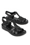 , Women's Genuine Leather Comfort Sandals 1611051Z030 Black - 2