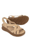 , Women's Genuine Leather Comfort Sandals 1611051Z041 Nude - 4