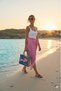 Icone Washed Denim Stylish Daily & Beach Bag with Tassel Detail, Blue Checkered Tassel Shoulder Bag - 7