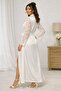 Elegant Touch of Silk: Long Lace Sleeve Satin Robe - 4