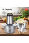 FC 3222 2L 2in1 Food Chopper 350W Double Bowl Glass & SS 4 Blade 2 Speed Overheat Protector - 5