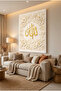 Gold Foil Canvas Painting with Embossed Allah Words – Islamic Decorative Wall Art - 3