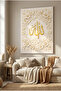 Gold Foil Canvas Painting with Embossed Allah Words – Islamic Decorative Wall Art - 5