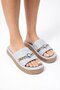 Nazar Chain Detail Platform Thick Sole Gold Chain Daily Women's Shoes Slipper - 6