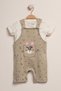 Rabbit Embroidered Baby Girl T-Shirt Salopet 2-Piece Set 100% Cotton - 2