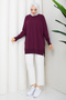 Women's Side Zipper Rayon Mercerized Knitwear Tunic - 2