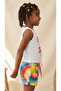 Girl's White Tank Top and Tie-Dye Shorts Summer 2-Piece Set - 4
