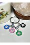 Spring Flowered Dangle Colorful Metal Keychain - 2