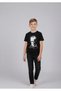 Boy's Black Ataturk Printed T-Shirt and Black Linen Trousers Set 23 April 29 October Special Occasions