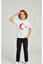 Boy's Ayyildiz Printed T-Shirt and Black Linen Trousers Set 23 April 29 October Special Occasions - 3
