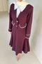 Carlotta Heart Flower Buttoned Skirt Suit - Plum - 3