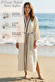 Ces Store Handmade Embroidered Linen Kaftan, 60% Linen 40% Cotton, Breathable Fabric - 2