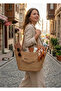 Helios Women's Hand and Shoulder Bag Durable Machine Washable Straw Modern Casual Beach Bag - 5