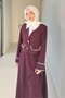 Carlotta Heart Flower Buttoned Skirt Suit - Plum