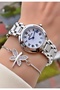 Brand Original - Silver Color - 2 Year Warranty Women's Wristwatch - Bracelet Gift - 3