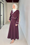Carlotta Heart Flower Buttoned Skirt Suit - Plum - 4
