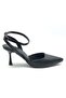 Feles open back stiletto women's high heel shoes black