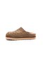 Genuine Suede Leather Closed Toe Tan Color Women's Sabo Slippers - 2