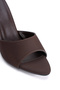 Women's Brown Satin 7 cm Thin Heeled Comfortable and Stylish Slippers - 5