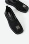 Summit Genuine Leather Black Women's Daily Mesh Ballerina Shoes - 3