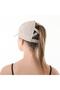 Horse Tail Hat for Women – Breathable Perforated Fabric, Adjustable Sports Hat, Summer Cream Color - 5