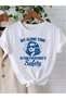 Retro Vintage Woman Printed Oversize Crew Neck Cotton White Tshirt - 2