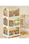 3-Tier Plastic Storage Cabinet with Double Doors with Wheels for Home & Kitchen (53x32x88 cm) - 7