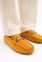 Men's Mustard Suede Genuine Leather Metal Buckle Loafer Daily Casual Shoes - Despina - 2