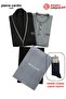 Paris Premium Men's Knitwear Robe Cotton Long Sleeve 3-Piece Groom Dowry Boxed Pajama Set with Socks as a Gift