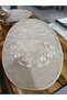 Bathroom Mat Set 3 Pieces 100% Cotton Embroidered Capiçino Oval Mat Set 70X120 cm - 4