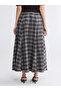 Trendlucky High Waist Plaid Flared Skirt with Difference in Color - 4