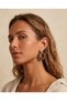 Women's Brown Bohemian Suede Leather Wrap Hoop Earrings - Vintage Design with Gold Color Detail