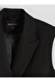 Black Double-Breasted Collar Women's Classic Vest - 3