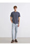 Ecru Crew Neck Striped Combed Cotton Men's T-Shirt - 3