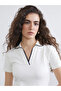 Ecru Polo Neck Women's T-Shirt