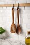 Natural Acacia Spoon Set 3-Piece Spatula Spoon Spoon Holder Wooden Kitchen Set - 2