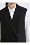 Black Double-Breasted Collar Women's Classic Vest - 2
