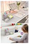 Silver Gray Desktop Metal Pen Holder Set 3-Piece Combo 1 Pack Mesh Perforated Colorful Pen Holder Paper Holder Container - 3