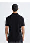 Black Polo Neck Combed Cotton Men's T-Shirt - 3