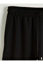 Black Elastic Waist Wide Leg Women's Trousers - 3